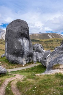 Limestone cliffs on Castle Hill (Kura Tawhiti) . Castle Hill, Canterbury South Island, New Zealand