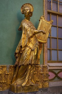 Golden sculptures as façade decoration from the Chinese House, Sanssouci Park, Potsdam