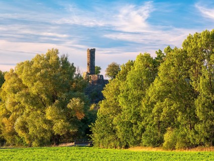 Altenburg ruins in the evening light, Felsberg, Hesse, Germany