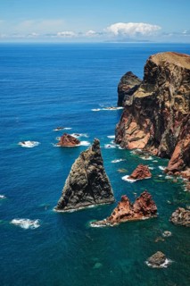 Madeira Island scenic rugged landscape, Ponta do Sao Lourenco cape, Miradouro do Abismo viewpoint.