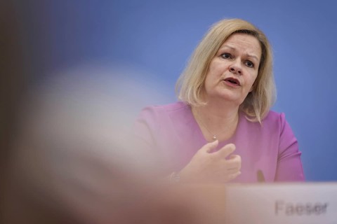 Nancy Faeser (SPD), Federal Minister of the Interior and Home Affairs, recorded during the