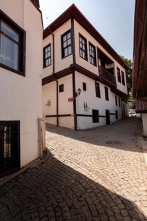 Ankara, Turkey. June 6th 2022 Restored old houses inside the city walls of Ankara castle, the old