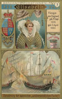 Picture series Famous Princesses, Elizabeth, Queen of England, Liebig picture, digitally restored
