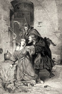 Gretchen in prison, first part of the tragic play Faust by Johann Wolfgang von Goethe