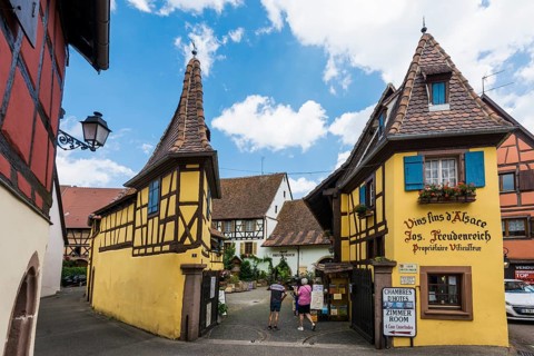Medieval village and colourful half-timbered houses, Eguisheim, Plus beaux villages de France,