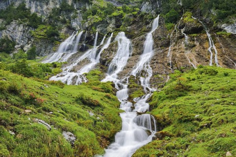 Jungibach Falls in Gental near Engstlenalp, Canton Bern, Switzerland