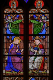 Stained glass windows of Saint-Lazare Cathedral, Autun, Département Saône-et-Loire, Region