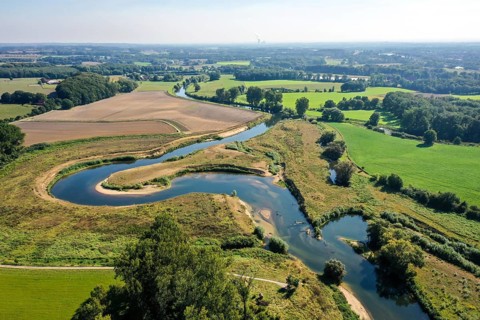 Datteln, North Rhine-Westphalia, Germany - Lippe, river and floodplain development of the Lippe
