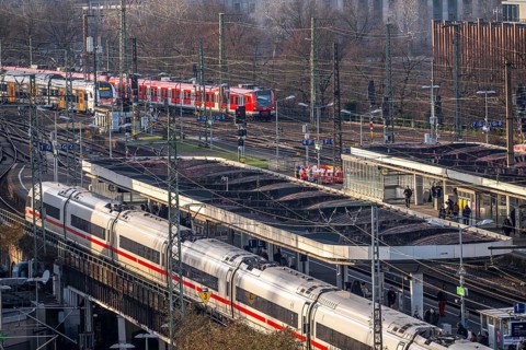 Cologne-Messe/Deutz station, 2nd largest train station in Cologne, transfer station between