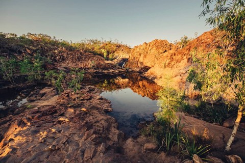Sunrise Edith Falls in northern Australia, Australia
