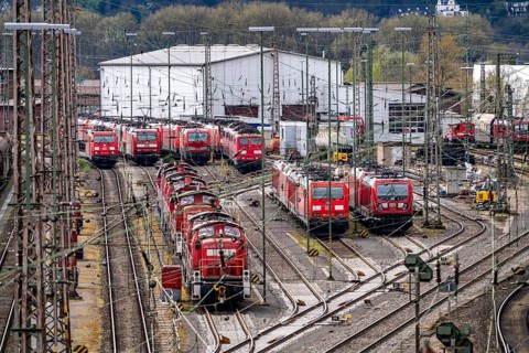 Shunting locomotives, at the Hagen-Vorhalle marshalling yard, one of the 9 largest in Germany,