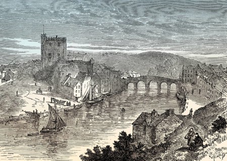 Historical view of Enniscorthy, 18th century, County Wexford, Ireland, From British Battles on Land