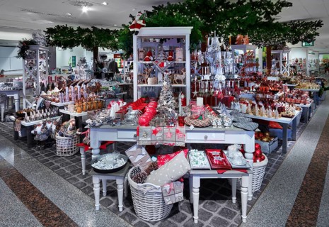 Departments decorated for Christmas, department stores', Munich, Bavaria, Germany
