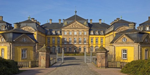 Arolsen Residential Palace with the guardhouses of the court, baroque palace, Bad Arolsen, Hesse,