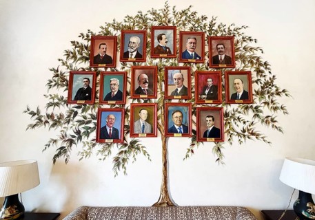 Tree with portraits of the presidents of the Portuguese Chamber of Commerce, family tree, Palácio