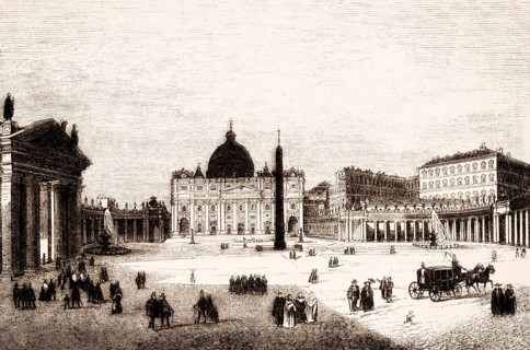 The Papal Basilica of St. Peter in the Vatican and St. Peter's Square in Vatican City, Rome, Italy,