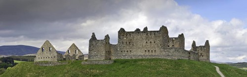 Ruins of Ruthven barracks, built in 1719 after the 1715 Jacobite rising, near Kingussie in the