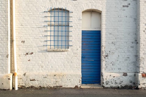 Detailed view of an old Langerhalle in the evening light, Bremerhaven, Bremen, Germany
