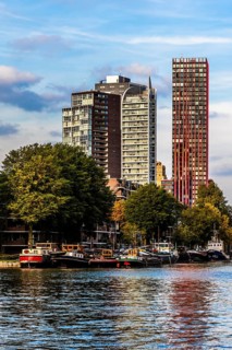 Modern architecture in the city panorama, Rotterdam, the Netherlands