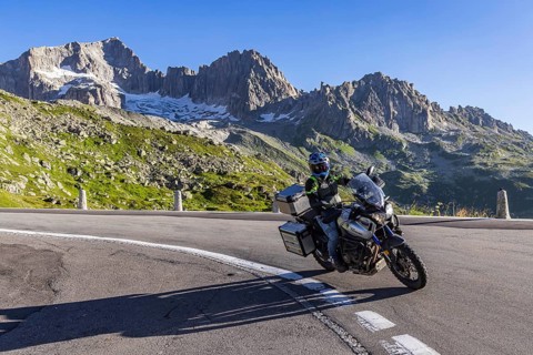 A favourite leisure activity for motorcyclists is a tour over winding Alpine passes. Furka Pass,
