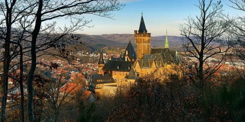 View of Wernigerode Castle, Harz Mountains, Saxony-Anhalt, Germany