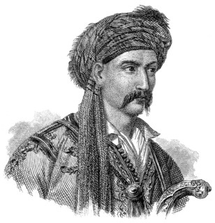 Portait of Nikolaus Niketas, 1790 - ?, a leader in the Greek War of Independence, 1821–1829,