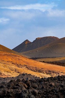 Discover the breathtaking volcanic landscape of Timanfaya National Park in Lanzarote, showcasing