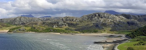 Gruinard Bay and An Teallach in northwestern Ross and Cromarty, Highlands, Scotland, UK