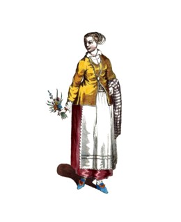 Historical clothing, fashion over time, traditional costume of a Dalarna farmer from Dalarna,