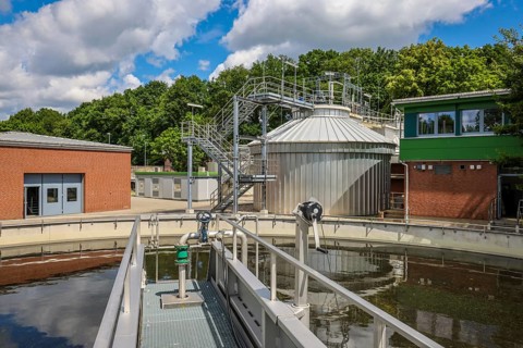 Voerde, Lower Rhine, North Rhine-Westphalia, Germany, Voerde wastewater treatment plant, Wastewater