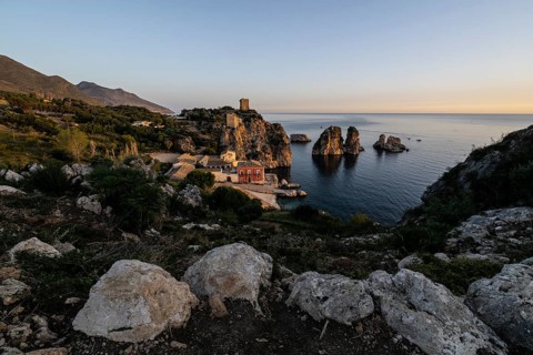 Tonnara di Scopello, historic tuna fishing site in the picturesque rocky bay of Scopello, Sicily,