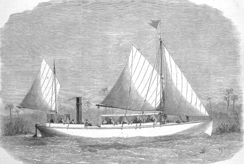 Taugh-a-Ballagh, Expedition Ship to Central Africa, 1869, France, Historic, digitally restored