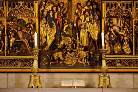 Detail of the reredos of the high altar, Marktkirche St. Georgii et Jacobi, state capital Hannover,