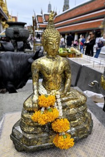 Buddha statue in Wat Phra Kaew, Temple of the Emerald Buddha, Bangkok, Thailand