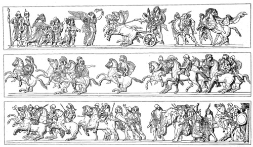 The Alexander Procession, Alexander the Great, after the relief by Thorwaldsen, illustration from
