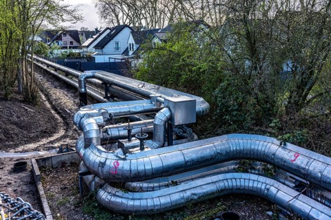 District heating pipeline from UNIPER coal-fired power plant Datteln 4, cogeneration, generation of