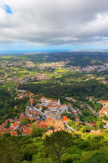 Sintra town, high angle view, Sintra, Portugal