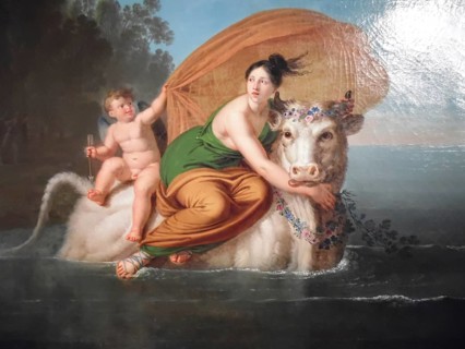 Ratto d' Europa, painting by Giuseppe Patania (born 18 January 1780 in Palermo, died 23 February
