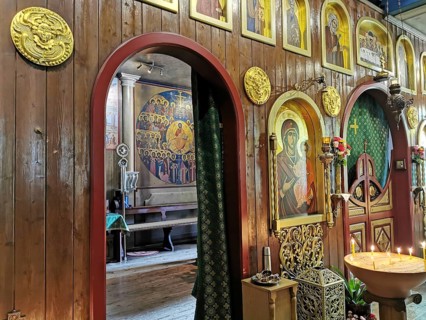 Church of the Orthodox parish of St Nektarios in Bischofsheim a. d. Rhön, Rhoen, district of
