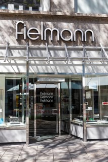 Fielmann opticians optician shop with logo on Königstraße in Stuttgart, Germany