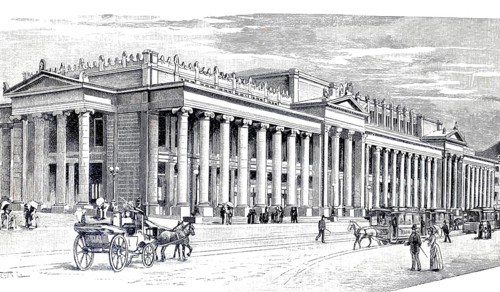 The Königsbau in Stuttgart, 1890, Baden-Württemberg, Germany, illustration, reproduction from a