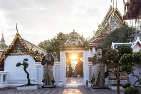 Wat Pho Temple is Bangkok's oldest Buddhist monastery near the Grand Palace. Bangkok, Thailand