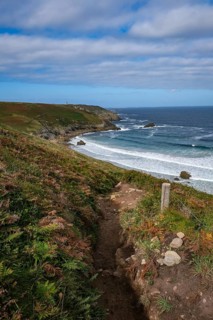 Plogoff, Brittany, France - Hiking trail to the Pointe du Raz, the Grande Randonnée 34 coastal
