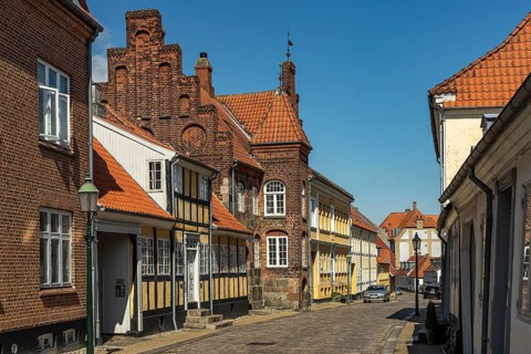 Old town centre in Viborg, Denmark