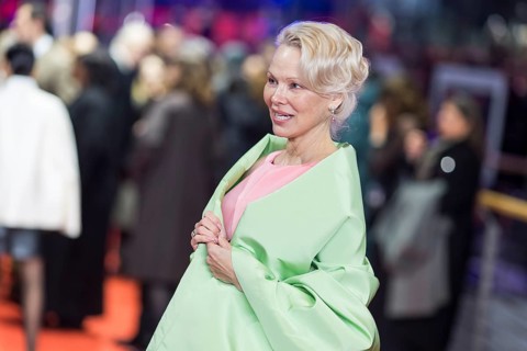 Pamela Anderson on the Red Carpet in front of the premiere of Rosebush Pruning at the Berlinale at