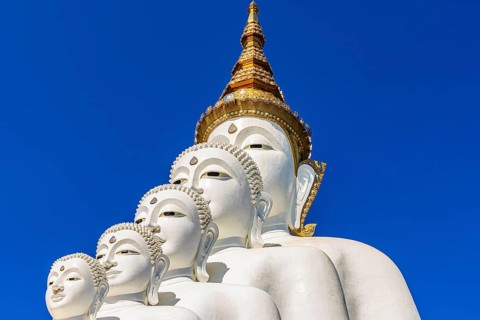 Five-headed Buddha statue, Wat Phra That Sorn Kaew Buddhist temple complex, Phetchabun province,