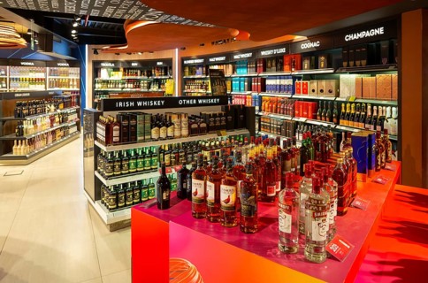 Alcohol shopping in Porto Duty Free shops, Aeroporto Francisco Sa Carneiro, Porto airport, Portugal