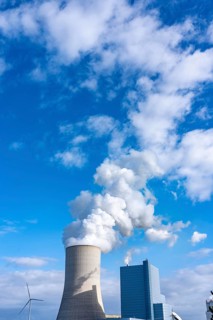 The UNIPER Datteln 4 coal-fired power plant, power plant block and cooling tower, wind power plant,