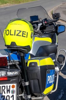 Police motorbikes, helmet, North Rhine-Westphalia, Germany