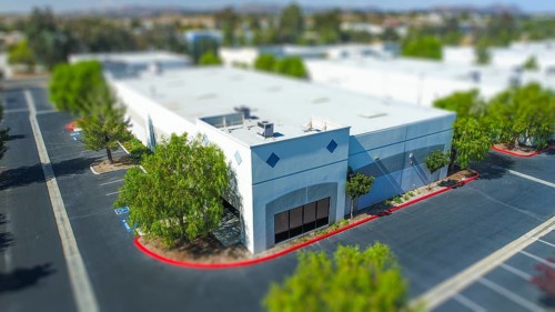 Aerial View of Commercial Buildings With Tilt-Shift Blur